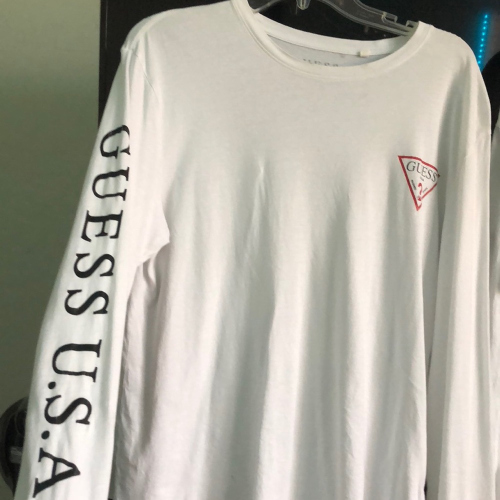 GUESS longsleeve white t shirt